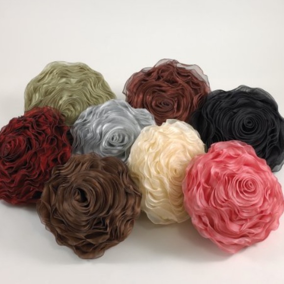 Hayley Rose Chiffon Decorative Throw Pillow With Filler, 16" Round, Copper - Picture 1 of 8